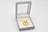 Authentic Christian Dior Gold Tone Chain Pendant Necklace CD Box 4273K