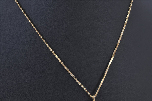 Authentic Christian Dior Gold Tone Rhinestone Chain Pendant Necklace CD 4274K