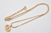 Authentic Christian Dior Gold Tone Rhinestone Chain Pendant Necklace CD 4274K