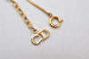 Authentic Christian Dior Gold Tone Rhinestone Chain Pendant Necklace CD 4274K