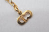 Authentic Christian Dior Gold Tone Rhinestone Chain Pendant Necklace CD 4274K