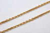 Authentic YVES SAINT LAURENT Rhinestone Necklace Chain Pendant Gold 4275K