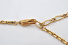 Authentic YVES SAINT LAURENT Rhinestone Necklace Chain Pendant Gold 4275K