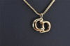 Authentic Christian Dior Gold Tone Chain Pendant Necklace CD 4276K