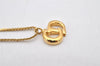 Authentic Christian Dior Gold Tone Chain Pendant Necklace CD 4276K