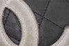 Authentic CHANEL Calf Skin Cambon Line CC Logo Bifold Long Wallet Black 4277J
