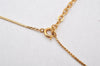 Authentic Christian Dior Gold Tone Chain Rhinestone Pendant Necklace Junk 4277K