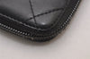 Authentic CHANEL Calf Skin Cambon Line Zippy Organizer Wallet Purse Black 4278J