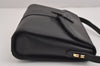 Authentic Burberrys Vintage Leather Shoulder Cross Body Bag Purse Black 4280J