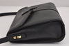 Authentic Burberrys Vintage Leather Shoulder Cross Body Bag Purse Black 4280J