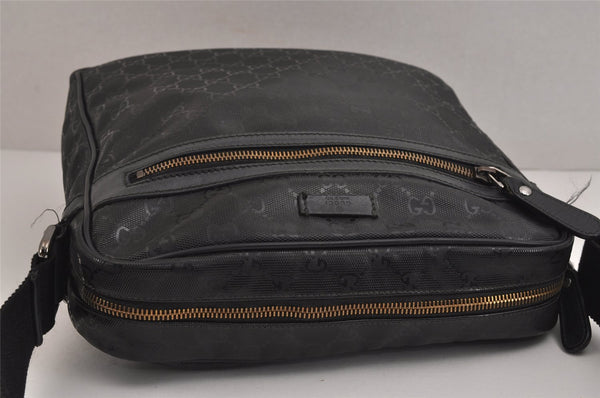 Authentic GUCCI GG Imprime Shoulder Cross Bag PVC Leather 201448 Black 4281J