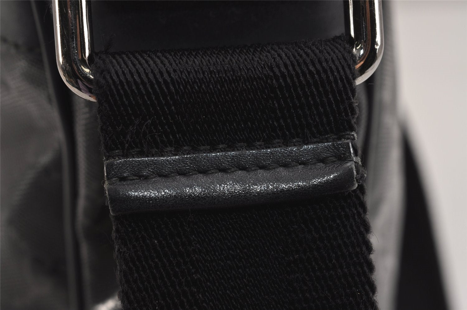 Authentic GUCCI GG Imprime Shoulder Cross Bag PVC Leather 201448 Black 4281J