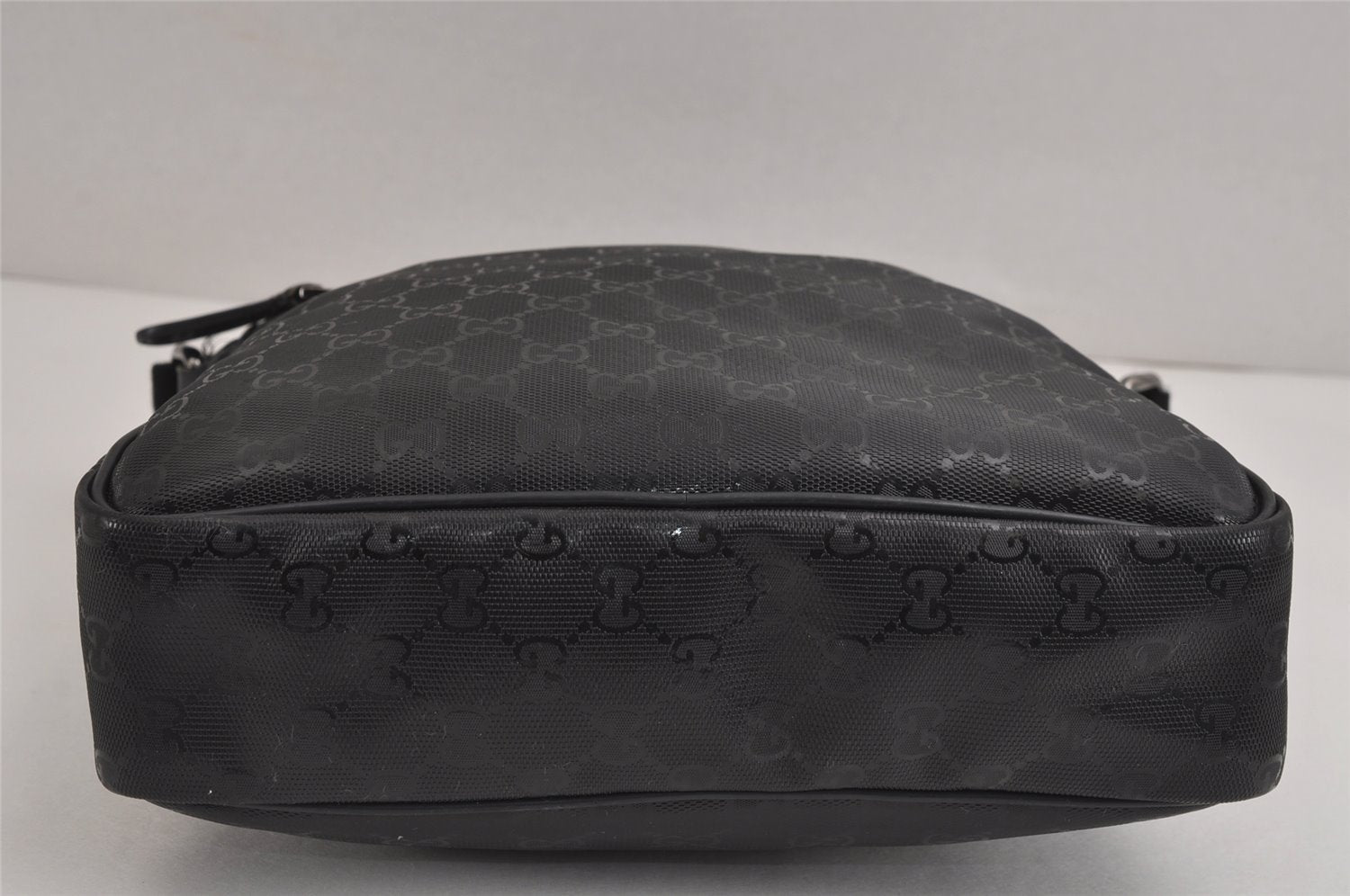 Authentic GUCCI GG Imprime Shoulder Cross Bag PVC Leather 201448 Black 4281J