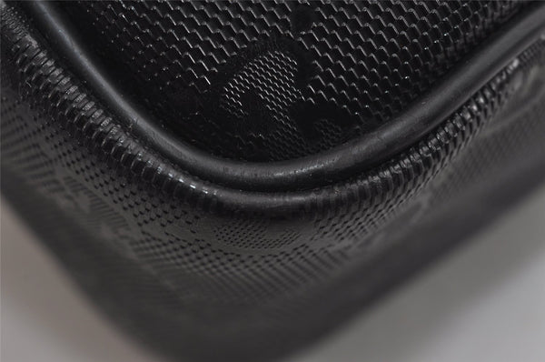 Authentic GUCCI GG Imprime Shoulder Cross Bag PVC Leather 201448 Black 4281J