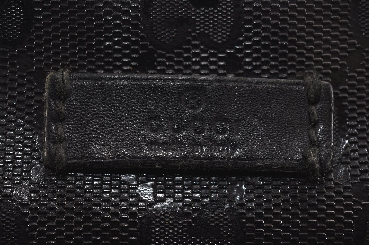 Authentic GUCCI GG Imprime Shoulder Cross Bag PVC Leather 201448 Black 4281J