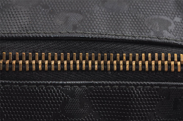 Authentic GUCCI GG Imprime Shoulder Cross Bag PVC Leather 201448 Black 4281J