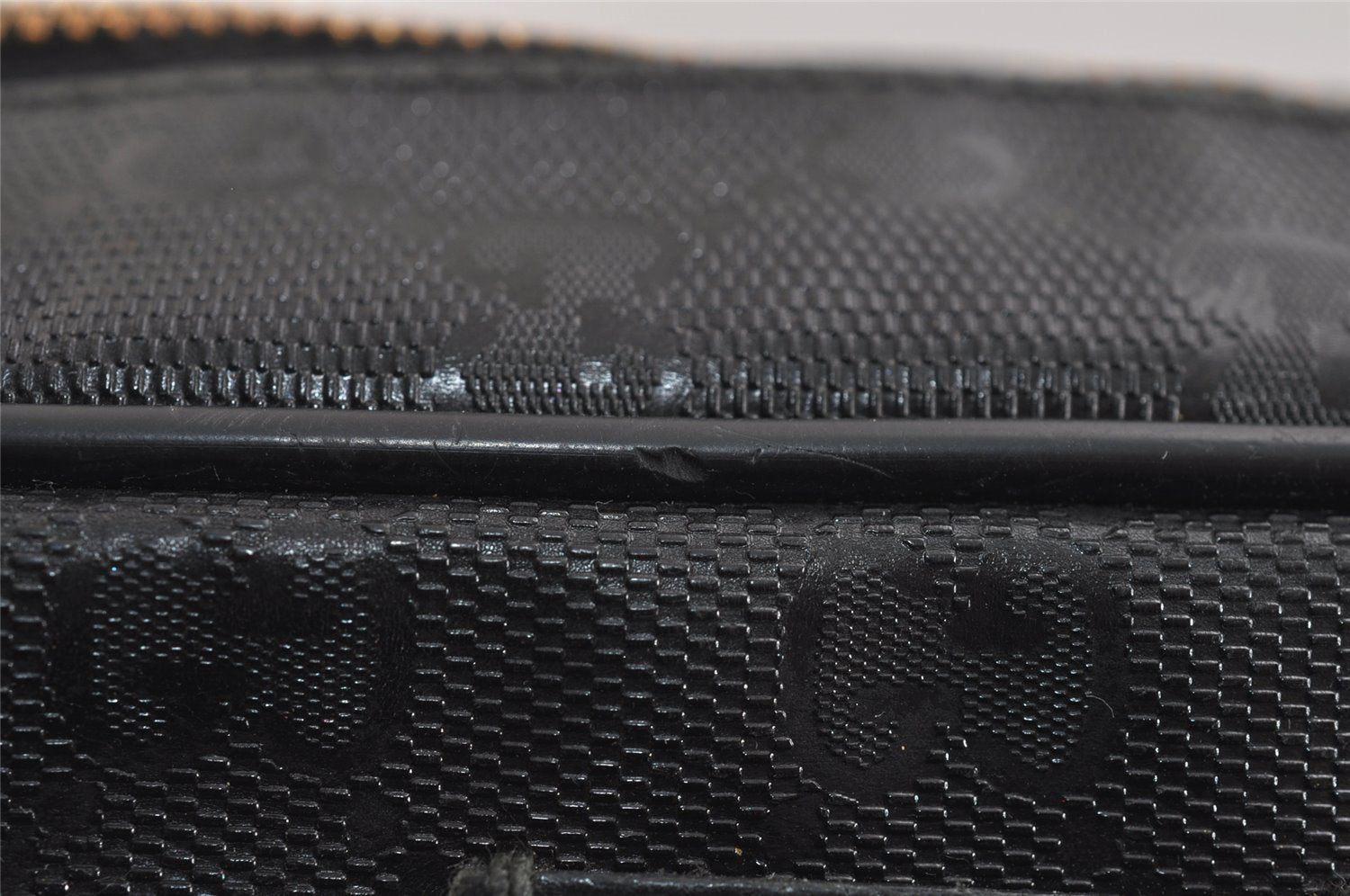 Authentic GUCCI GG Imprime Shoulder Cross Bag PVC Leather 201448 Black 4281J