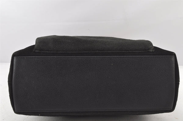 Authentic GUCCI Bamboo 2Way Shoulder Tote Bag Suede Leather Black 4281K