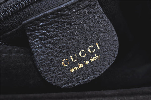 Authentic GUCCI Bamboo 2Way Shoulder Tote Bag Suede Leather Black 4281K