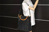 Authentic GUCCI Bamboo 2Way Shoulder Tote Bag Suede Leather Black 4281K