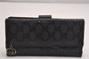 Authentic GUCCI GG Imprime Long Wallet Purse GG PVC Leather 212104 Black 4282J