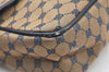 Authentic GUCCI Vintage Shoulder Cross Body Bag Purse Canvas Leather Navy 4284H