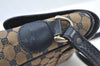 Authentic GUCCI Vintage Shoulder Cross Body Bag Purse Canvas Leather Navy 4284H