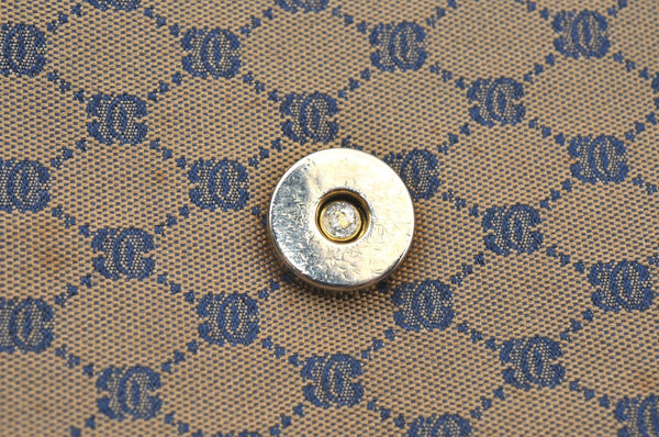 Authentic GUCCI Vintage Shoulder Cross Body Bag Purse Canvas Leather Navy 4284H