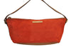 Authentic GUCCI Vintage Hand Bag Pouch Purse Suede Leather 0391103 Orange 4284J