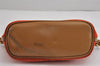Authentic GUCCI Vintage Hand Bag Pouch Purse Suede Leather 0391103 Orange 4284J