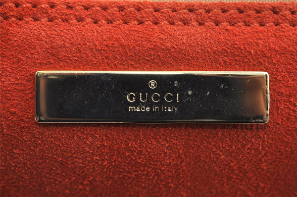 Authentic GUCCI Vintage Hand Bag Pouch Purse Suede Leather 0391103 Orange 4284J