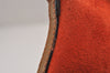 Authentic GUCCI Vintage Hand Bag Pouch Purse Suede Leather 0391103 Orange 4284J
