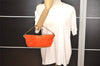 Authentic GUCCI Vintage Hand Bag Pouch Purse Suede Leather 0391103 Orange 4284J