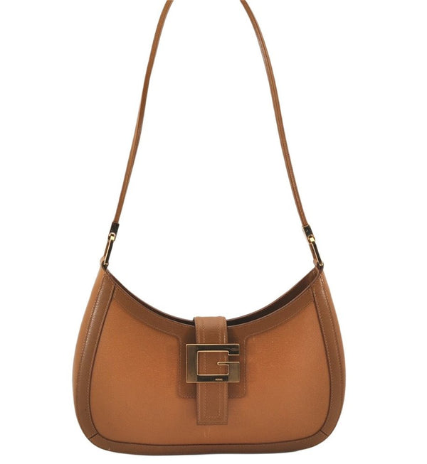 Authentic GUCCI Vintage Shoulder Hand Bag Purse Leather 0014141 Brown 4284K