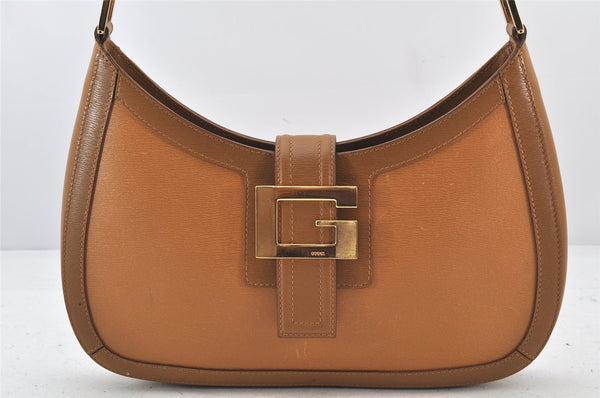 Authentic GUCCI Vintage Shoulder Hand Bag Purse Leather 0014141 Brown 4284K