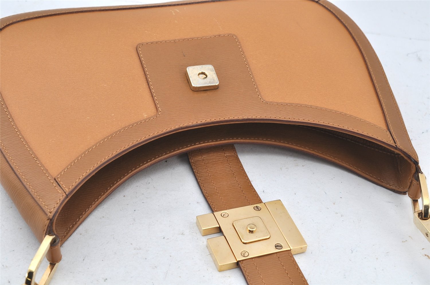 Authentic GUCCI Vintage Shoulder Hand Bag Purse Leather 0014141 Brown 4284K