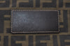 Authentic FENDI Vintage Zucca Clutch Hand Bag Purse Nylon Leather Brown 4285J