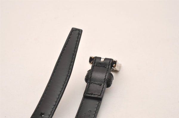 Authentic CELINE Vintage Belt Leather Size M 28.7-32.7inches Black Box 4286J