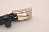 Authentic CELINE Vintage Belt Leather Size M 28.7-32.7inches Black Box 4286J