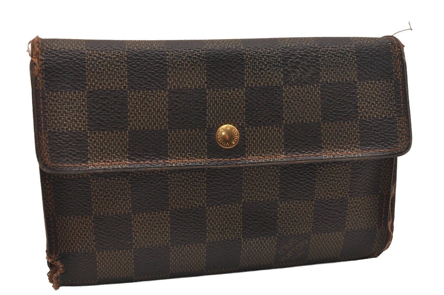 Authentic Louis Vuitton Damier Porte Tresor Etui Papier Wallet N61202 LV 4287J