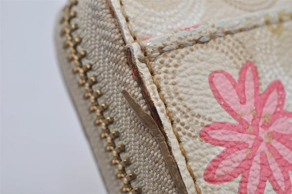 Authentic COACH Madison Dotted Op Art Long Wallet Purse PVC Leather Beige 4288J