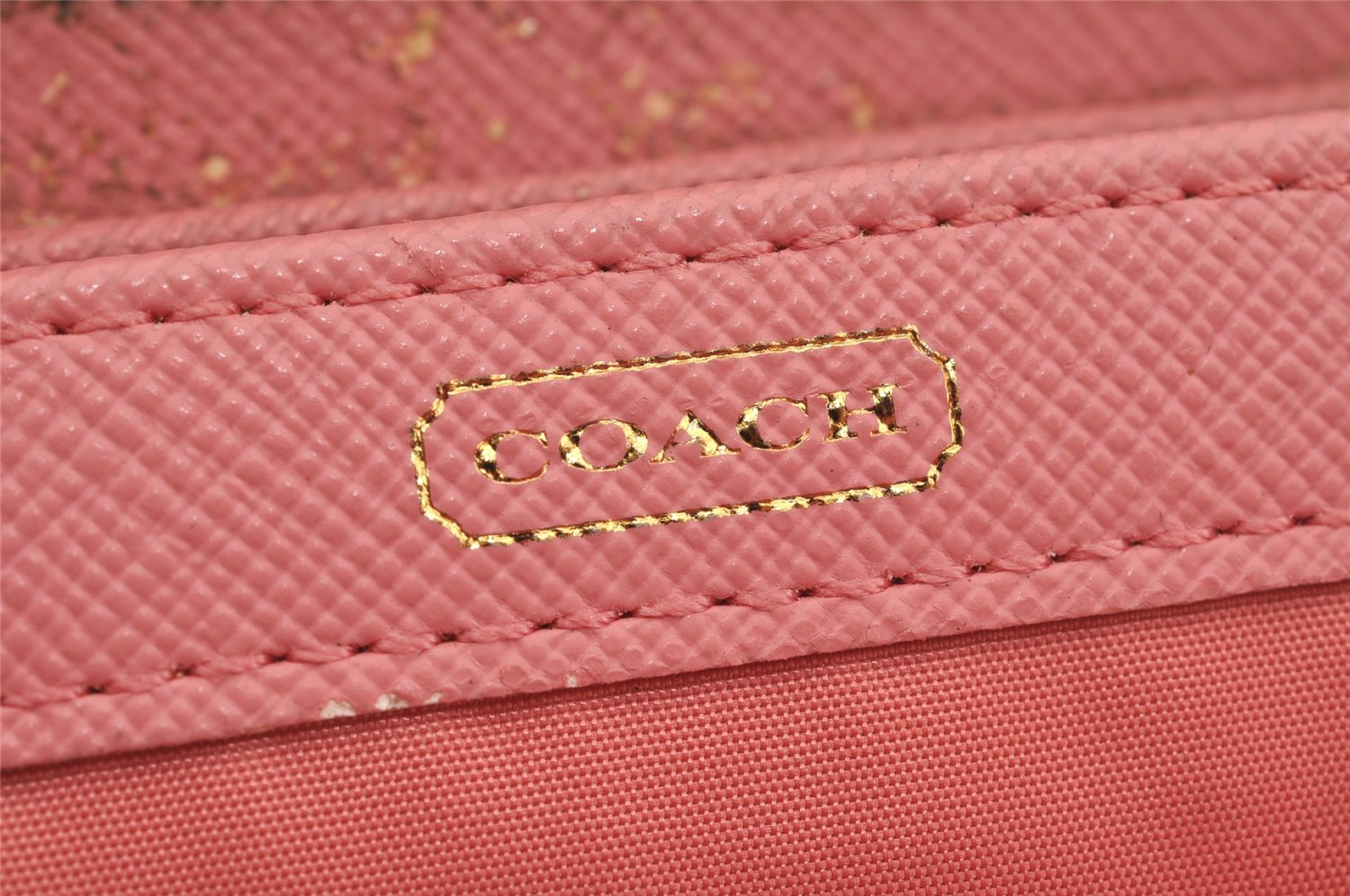 Authentic COACH Madison Dotted Op Art Long Wallet Purse PVC Leather Beige 4288J