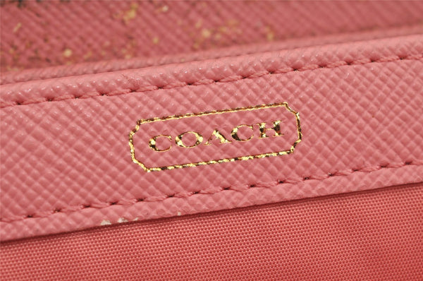 Authentic COACH Madison Dotted Op Art Long Wallet Purse PVC Leather Beige 4288J