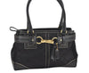 Authentic COACH Signature Shoulder Hand Bag Canvas Leather 10507 Black 4288K