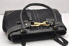 Authentic COACH Signature Shoulder Hand Bag Canvas Leather 10507 Black 4288K