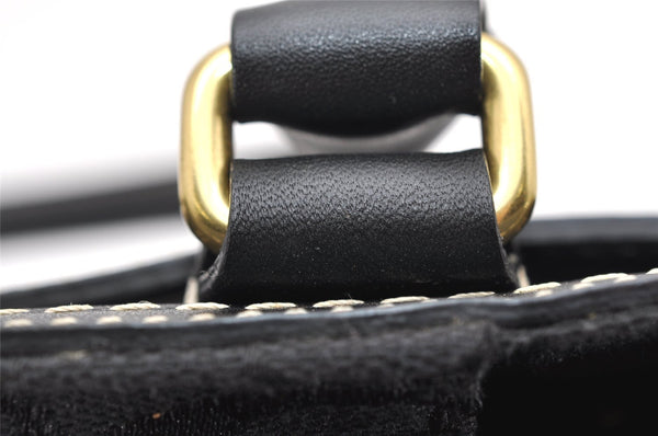 Authentic COACH Signature Shoulder Hand Bag Canvas Leather 10507 Black 4288K