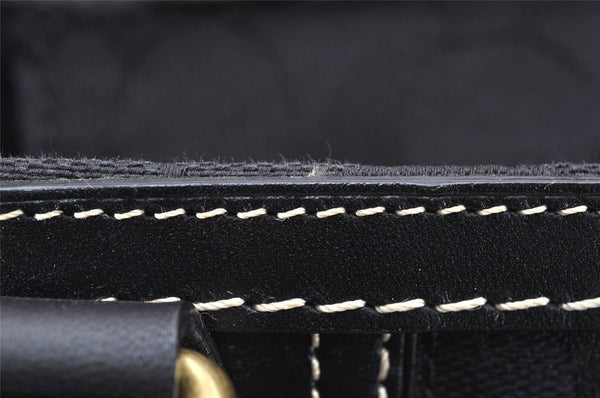 Authentic COACH Signature Shoulder Hand Bag Canvas Leather 10507 Black 4288K