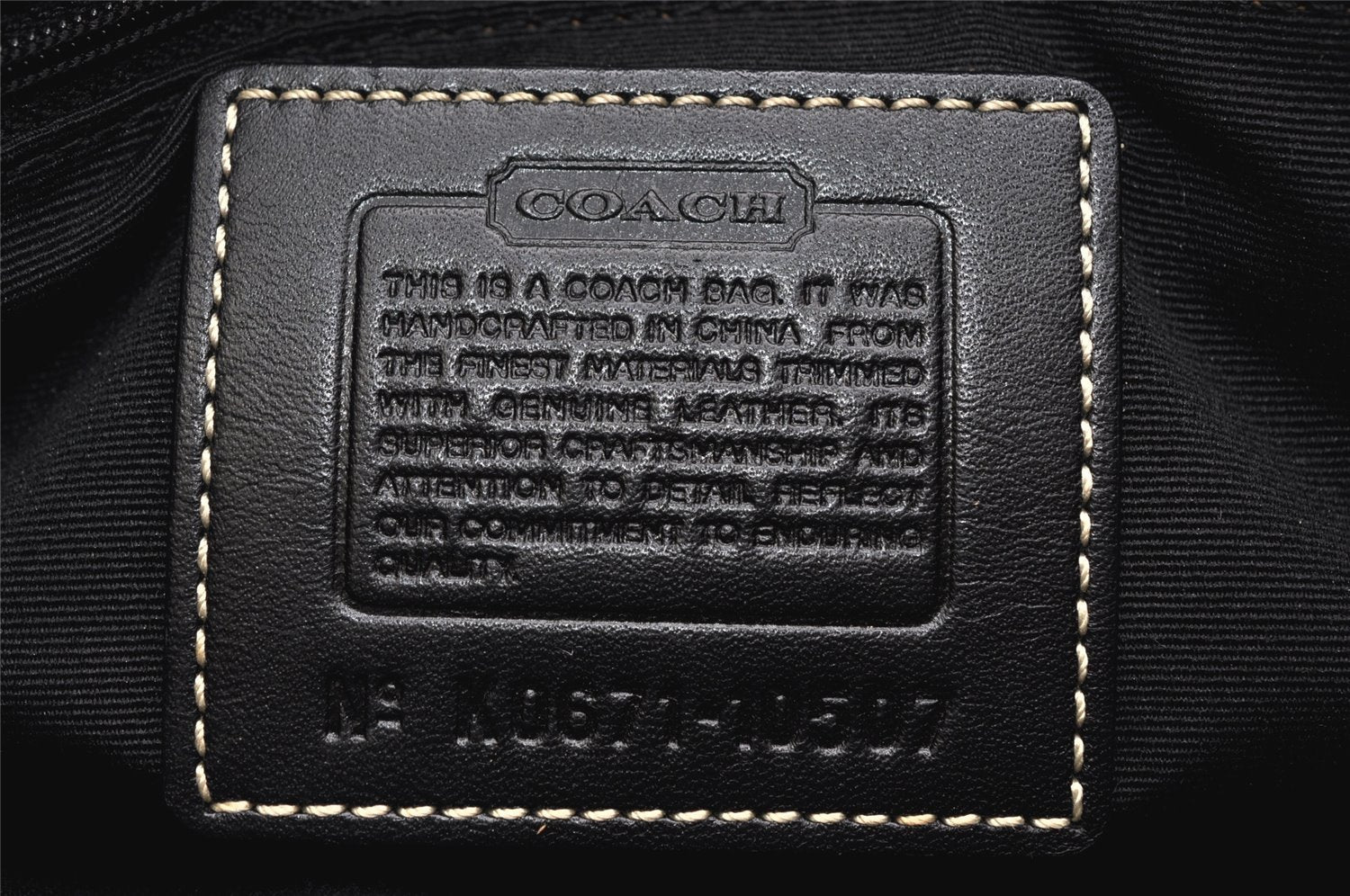 Authentic COACH Signature Shoulder Hand Bag Canvas Leather 10507 Black 4288K
