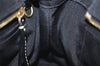 Authentic COACH Signature Shoulder Hand Bag Canvas Leather 10507 Black 4288K