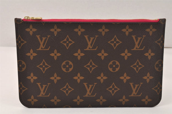 Authentic Louis Vuitton Monogram Neverfull GM Pouch Purse Clutch Bag Pink 4289K